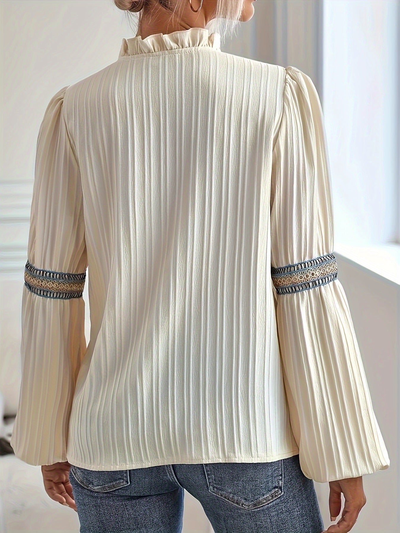 Blusa vintage con cuello en V