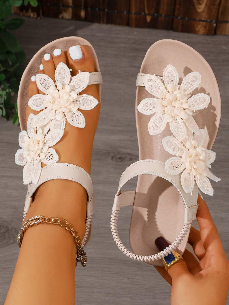 Flora | Sandalias Ortopédicas con Aplicaciones de Flores