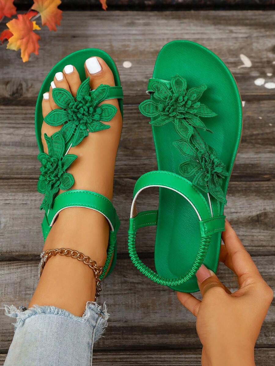 Flora | Sandalias Ortopédicas con Aplicaciones de Flores