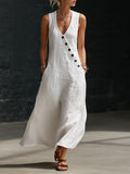 Vestido largo abotonado: prenda cómoda y minimalista para el día a día.