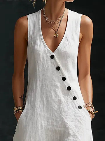 Vestido largo abotonado: prenda cómoda y minimalista para el día a día.